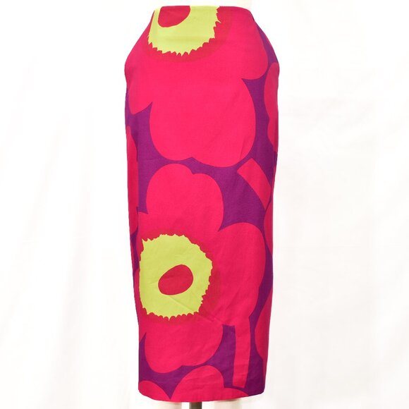 Marimekko Dresses & Skirts - Marimekko Olemus Unikko Cotton Midi Skirt, Size 36